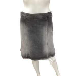 Vintage Marc Jacobs Skirt SZ 10 100% Cotton Denim Side Buttons Knee Length Black